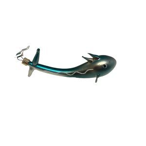 Midwest Of Cannon Falls Vintage Blue Serpent Ornament Hand Blown Glass Czech Rep